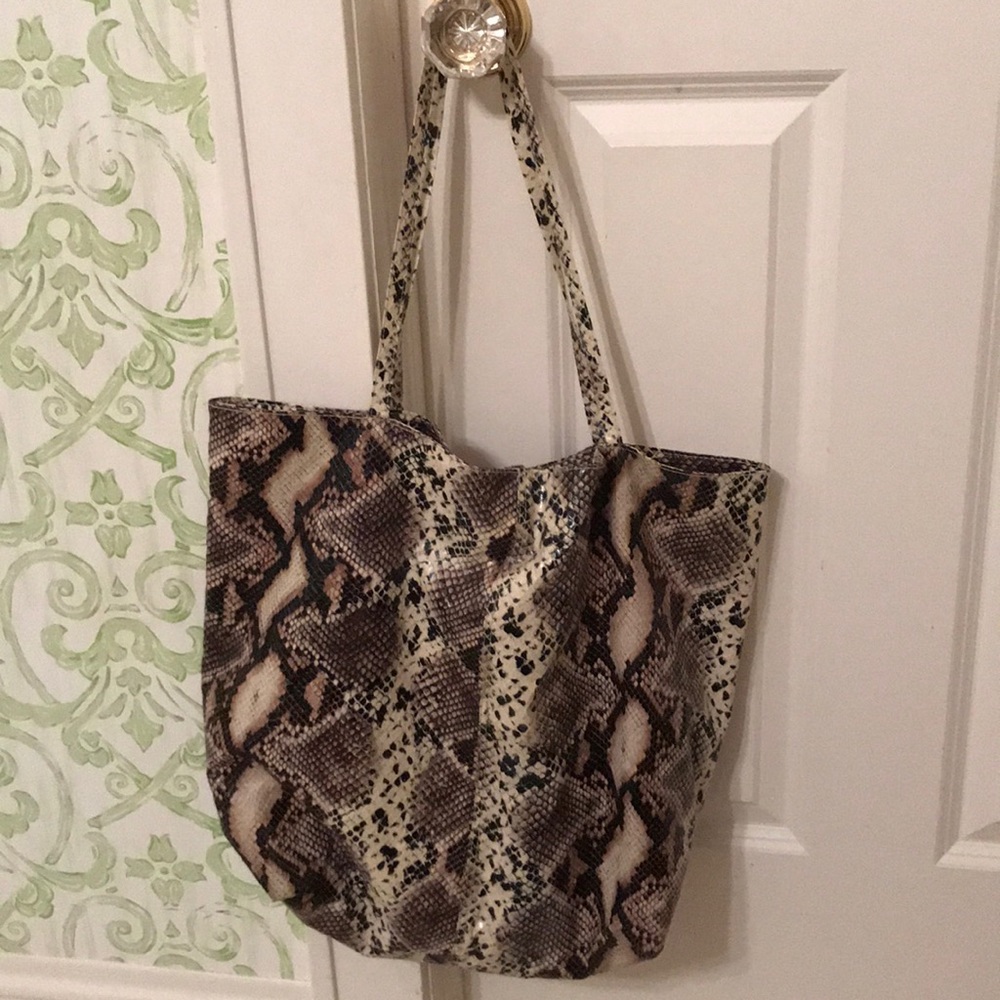 Saks fifth Ave snake skin tote